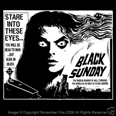 $20.50 • Buy Black Sunday Barbara Steele Witch Burning Gothic Creature Feature Shirt NFT434