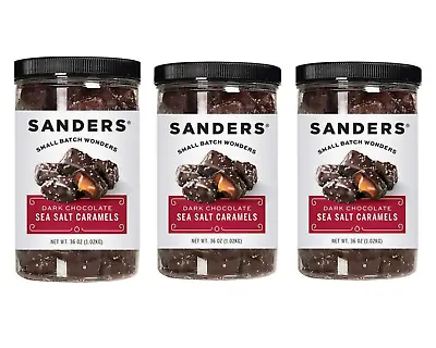 $54.99 • Buy Sanders Dark Chocolate Sea Salt Caramels 36 Oz-3 Jars