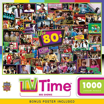 MasterPieces TV Time - 80's Shows 1000 Piece Jigsaw Puzzle For Adults • $18.99