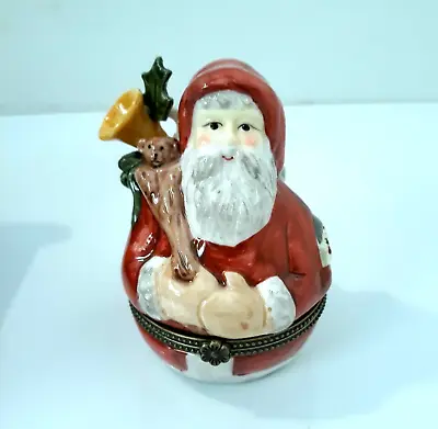 VILLEROY & BOCH Porcelain Santa Hinged Trinket Box 1748 Christmas Figure • $12.95