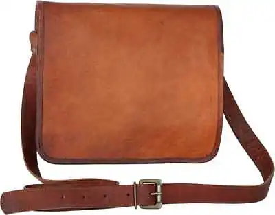 Mens Real Leather Briefcase Messenger Bag 18  Laptop Case Brown Handbag Satchel • $43.62