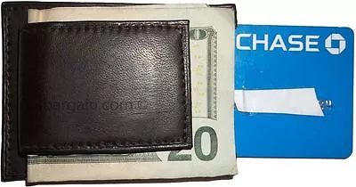 New Brown Leather Money Clip Magnetic Money Clip. Bills Holder Leather Case NWT • $10.36