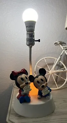 VTG 1984 Dolly Inc & Walt Disney Prod.. Baby Mickey & Minnie Mouse Lamp Made USA • $23