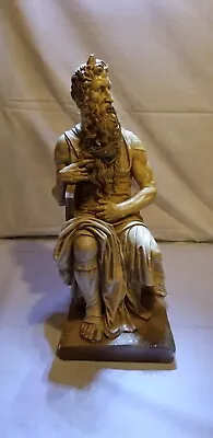Moses Statue Reproduction Of Michelangelo's Depiction 15.5 Inches Tall 7 Lbs. • $80