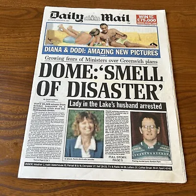 DAILY MAIL Newspaper - 25 AUGUST 1997 - Princess Diana Dodi Etc • £9.99