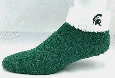 Michigan State Spartans Green With White Cuff Fuzzy Soft Socks • $6.99