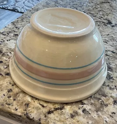 McCoy Pink And Blue Striped Bowl #8 • $20