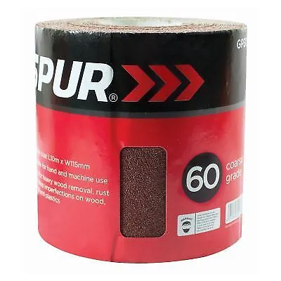 1x 10m X 11.5cm P60 Aluminium Oxide Sandpaper Roll Abrasive Sanding Sand Paper • £8.99