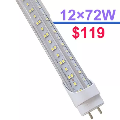 12 Pack T8 4FT G13 Bi Pin LED Tube Light Bulbs 72W 4 Foot LED Shop Light 6500K • $119.35