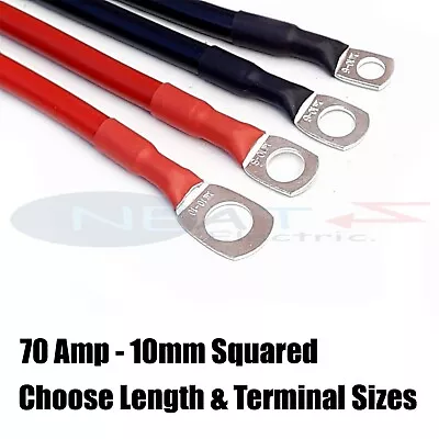 70 Amp Car Power Earth Cable Choose Colour Length Terminal Hole Sizes 9-60 Inch  • £5.39