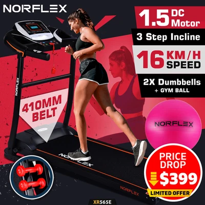 $399 • Buy NORFLEX Electric Treadmill Home Gym Ball Exercise Machine Fitness Equipment Run