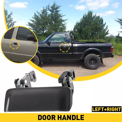 Door Handle Left Or Roght For 2001-2011 Ford Ranger Smooth Black Front Outer • $11.99