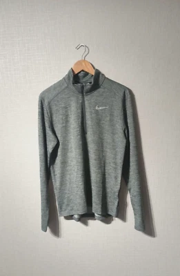 £19.99 • Buy Nike Track Top Medium Grey Logo 1/4 Zip Dri-Fit Running Mens