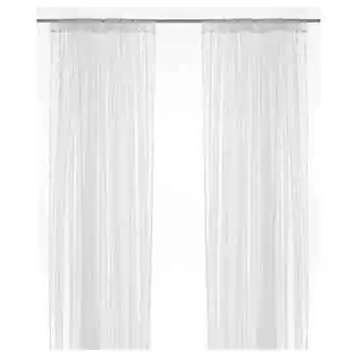 IKEA LILL Net Curtains 1 Pair White 280x250 Cm Sheer Fabric • £9.99