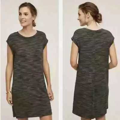 Cloth & Stone Size Medium Melange Gray Space Dye Jersey Knit T Shirt Dress Soft • $28.99