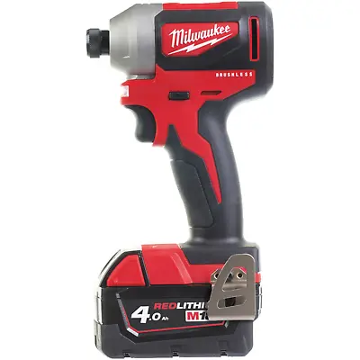 Milwaukee Impact Driver Drill Set Batteries Cordless Brushless 18V M18CBLID-402C • £249.95