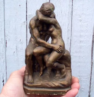 Art Deco Era ? The Kiss Vintage Antique Amilcare A Santini Sculpture Romantic • $25