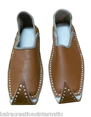 Jutti Shoes Indian Mojari Handmade Men Leather Mens Khussa Wedding Punjabi US 8 • $49.49