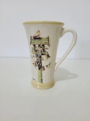 Vtg Marjolein Bastin Birdhouse Mug Coffee Latte Tall Signed Birds Cup • $10