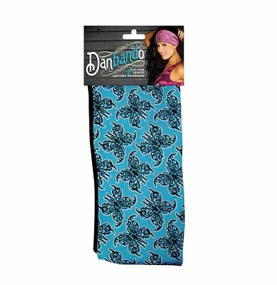 $12.95 • Buy Blue Black Butterfly Paisley Danbando Bandanna Head Wrap Sweatband Headband