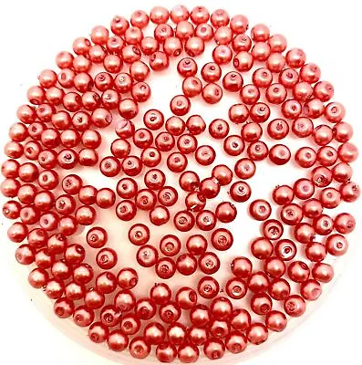 £2.19 • Buy 4mm Glass Faux Pearls: Strand Of 190-200 Round Pearl Beads, 100+ Colour Choices