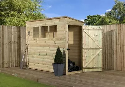 Empire 2600 Pent Garden Shed Wooden 6X3 7X3 8X3 SHIPLAP Tongue & Groove 3 WINDOW • £533.60