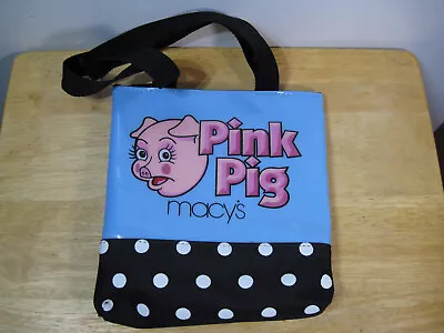 Very Rare Macy's Pink Pig Purse Bag Tote Blue Pink • $29.98