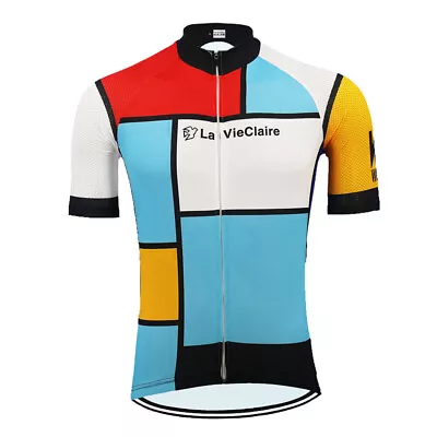 Men Retro LA VIE CLAIRE Cycling Jersey Bicycle Jersey Cycling Shirt Cycling Tops • $21.15