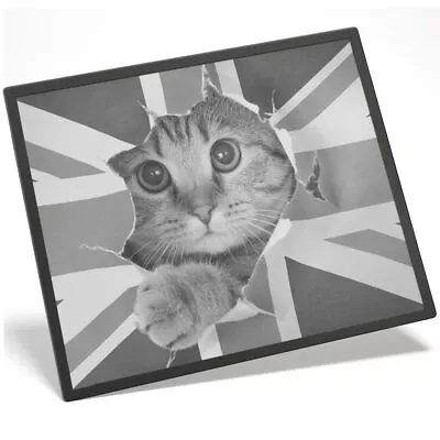 Placemat Mousemat 8x10 BW - Union Jack Flag Cute Cat United Kingdom  #40956 • £8.99