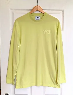 Y-3 Long Sleeve Classic Chest Logo Tee T-Shirt Yellow Tint Logo • £28