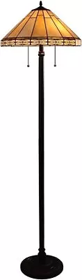 Chloe Lighting Belle Mission Tiffany-Style Blackish Bronze 2 Light Floor Lamp • $259