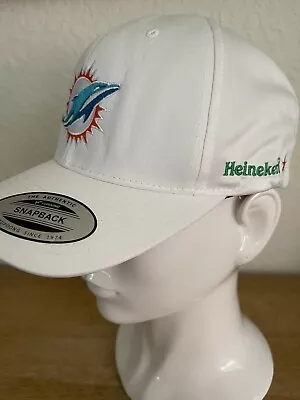 Miami Dolphins NFL White Logo Embroidered Heineken Promo Baseball Cap Hat RARE! • $29.95