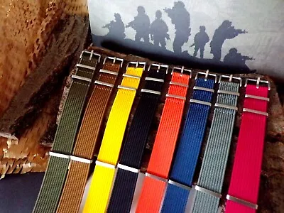 NATO Strap Ribbed Nylon Water Resistant Military G10 Diver Watch Band USA Ship • $15.90