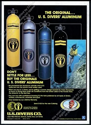 1979 US U.S Divers Scuba Diving Cylinder 4 Models & Diver Photo Vintage Print Ad • $9.99