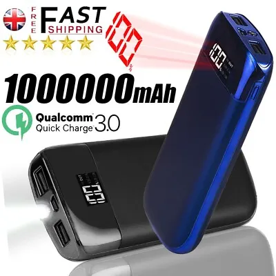 Power Bank 1000000mAh External Battery Backup Charger For IPhone 12/13/14 Blue • £16.39