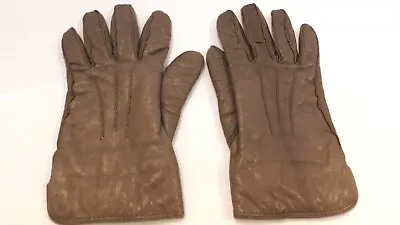 Eddie Bauer Ladies Brown Leather Winter Gloves Thinsulate Lining Size L • $24.99