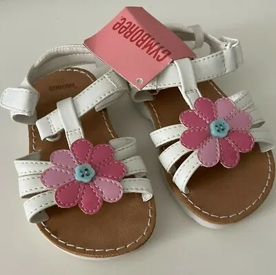 $15.29 • Buy Gymboree Summer Vacation White With Flower Sandals Toddler Girls Size 6 NWT 2007