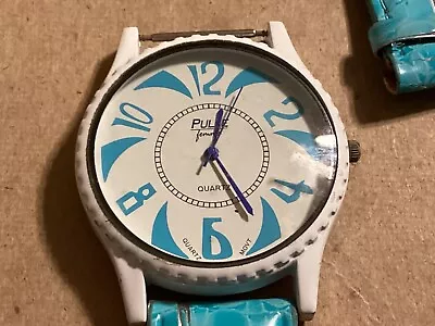Watch Pulse P5017LL - New Battery - Runs - White Face - Blue Band Needs Glued  • $4.99