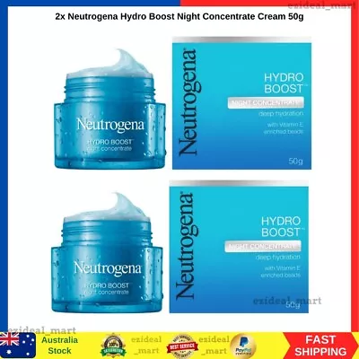 Neutrogena Hydro Boost Night Concentrate Deep Hydration Cream 50g X 2 Tub NEW AU • $56.99