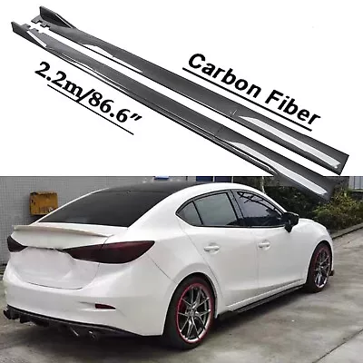 For Mazda 2 3 5 6 Jetta 86.6  Carbon Style Side+Skirts Rocker Panel Lip/ • $79.99