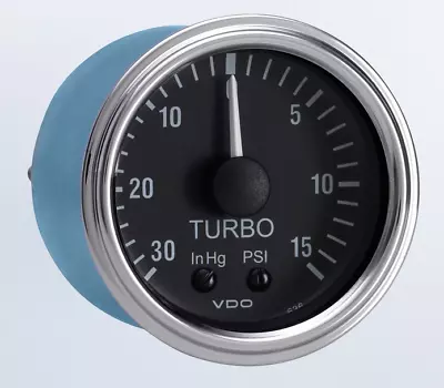 Turbo Boost Gauge 30  Vacuum 15lbs. Psi VDO Series1 Chrome Bezel Part #150-361 • $69