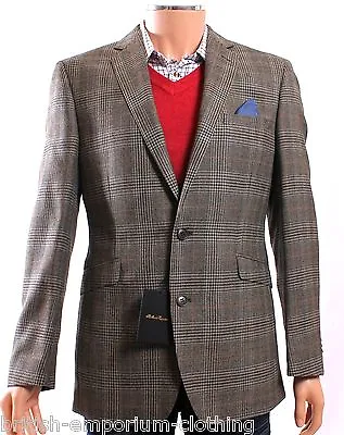Holland Esquire Grey P.O.W & Orange Check Sports Coat Suit Jacket UK40 EU50 NEW • £179.99
