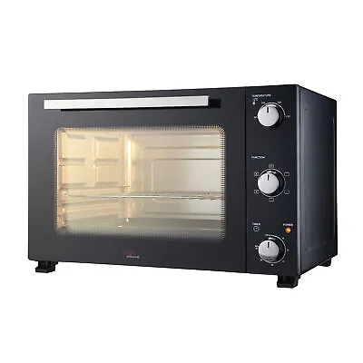 48L Mini Oven Grill Tabletop Counter Top Multi Fuction Cooker 1500W Black Silver • £179.99