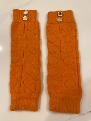 $12 • Buy Fingerless Gloves Orange Knit Arm Warmer One Size Fits All