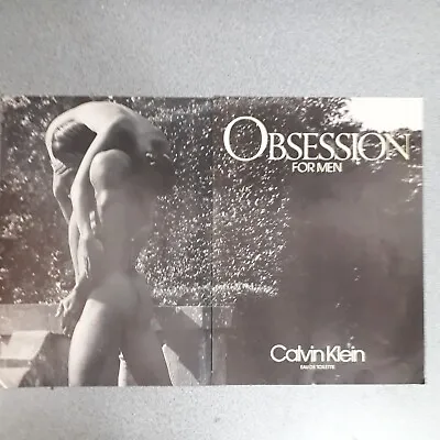 Calvin Klein Obsession For Men Fragrance 1991 Original Paper Magazine Advert... • £6.90