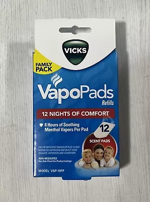 Vicks VapoPads Menthol Vapors Scent Pad Replacements 12 Pack Model VSP-19FP • $12.99