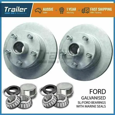$129.50 • Buy Trailer Parts Ford Trailer Disc Hubs Pair Galvanised (sl) With Marine Seal