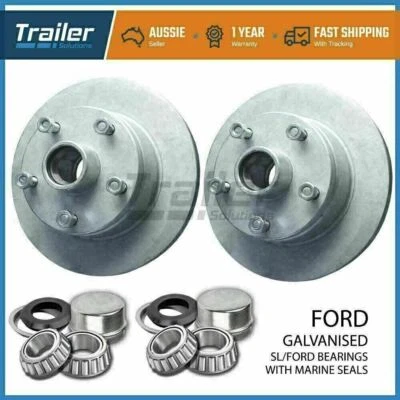 $129.50 • Buy Trailer Parts Ford Trailer Disc Hubs Pair Galvanised (sl) With Marine Seal