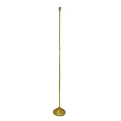 8ft Indoor Flag Pole Kit Ball Topper 8' Telescoping Flag Pole & Base - GOLD • $54.88