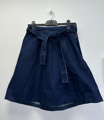 Marie Sixtine Blue Denim Tie Belt Skirt Size 38 • £21.99